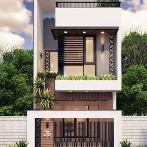 Nhà phố 2 tầng mặt tiền hiện đại – không gian sống lý tưởng cho gia đình trẻ